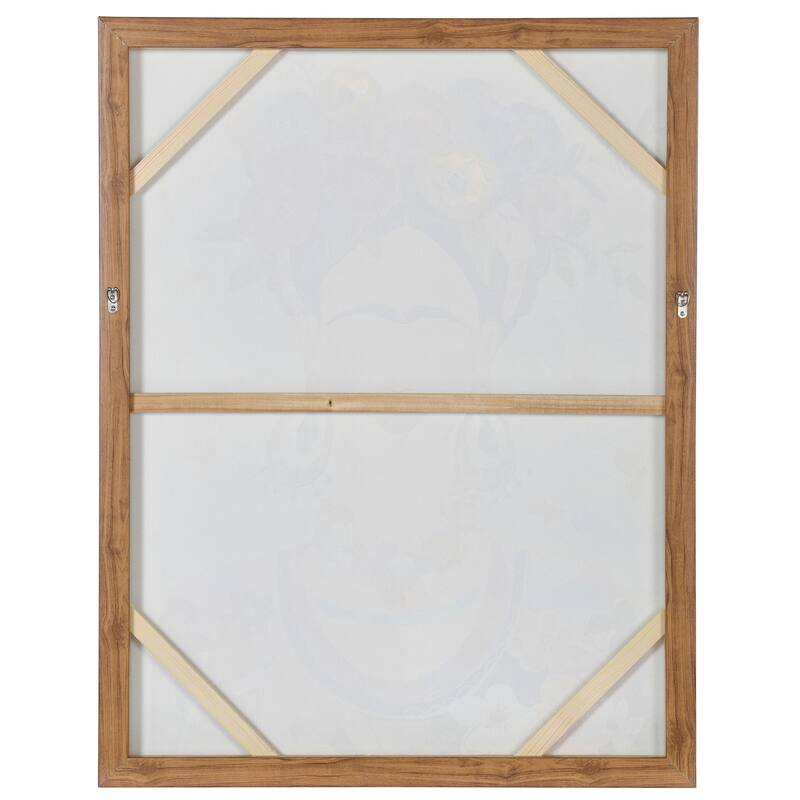 Boho Frida - Acrylic Hand Painted Lady Portrait Wall Art - Natural Wood Frame