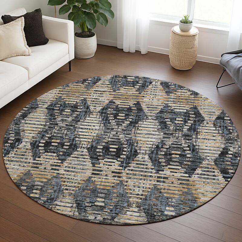 Machine Washable Indoor/ Outdoor Modern Ignacio Chantille Rug
