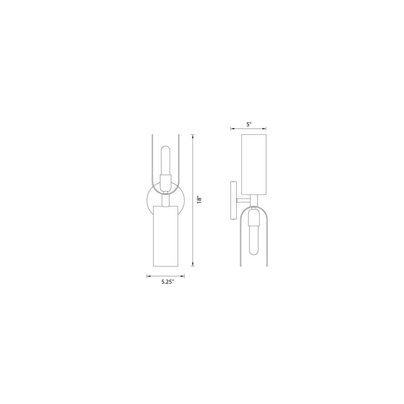 U Turn 2 Light Wall Sconce - 5.25