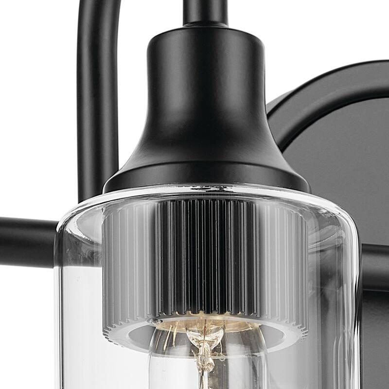 Kichler Lighting Kavi 12.5" 2-Light Vanity Light with Clear Glass in Black