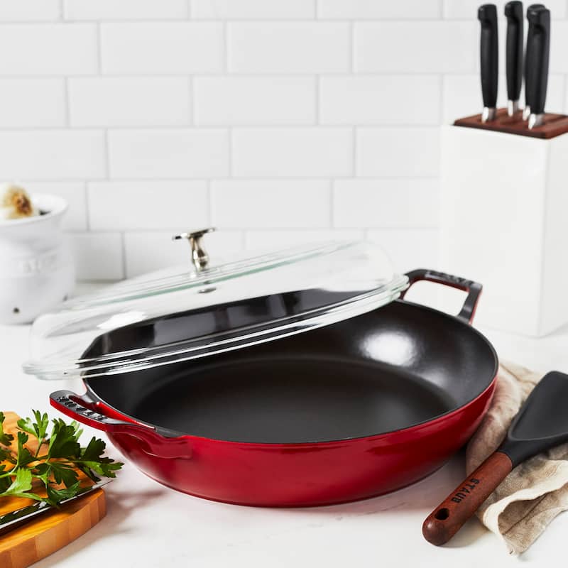 STAUB Cast Iron 3.5-qt Braiser with Glass Lid