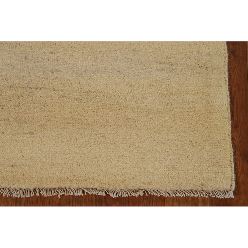 Modern Gabbeh Oriental Rug Handmade Beige Accent Wool Carpet - 2'9"x 4'2"