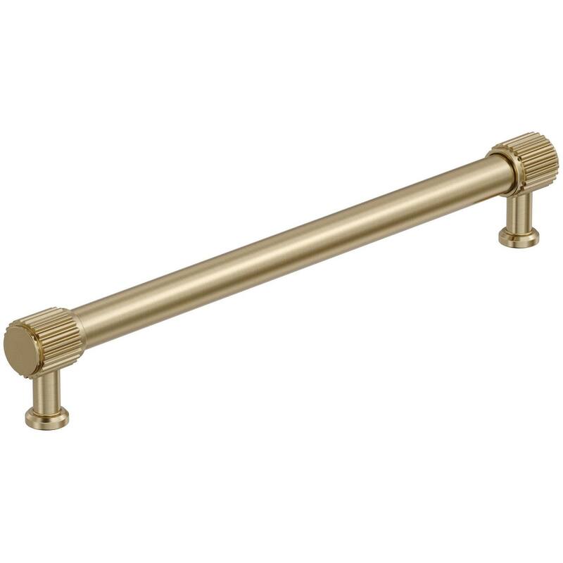 Amerock BP37807 Farewind 8-13/16" Center to Center Fluted Bar Cabinet - Golden Champagne