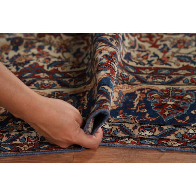 Pre-1900 Antique Isfahan Vegetable Dye Persian Rug Handmade Wool Carpet - 4'7" x 6'7"