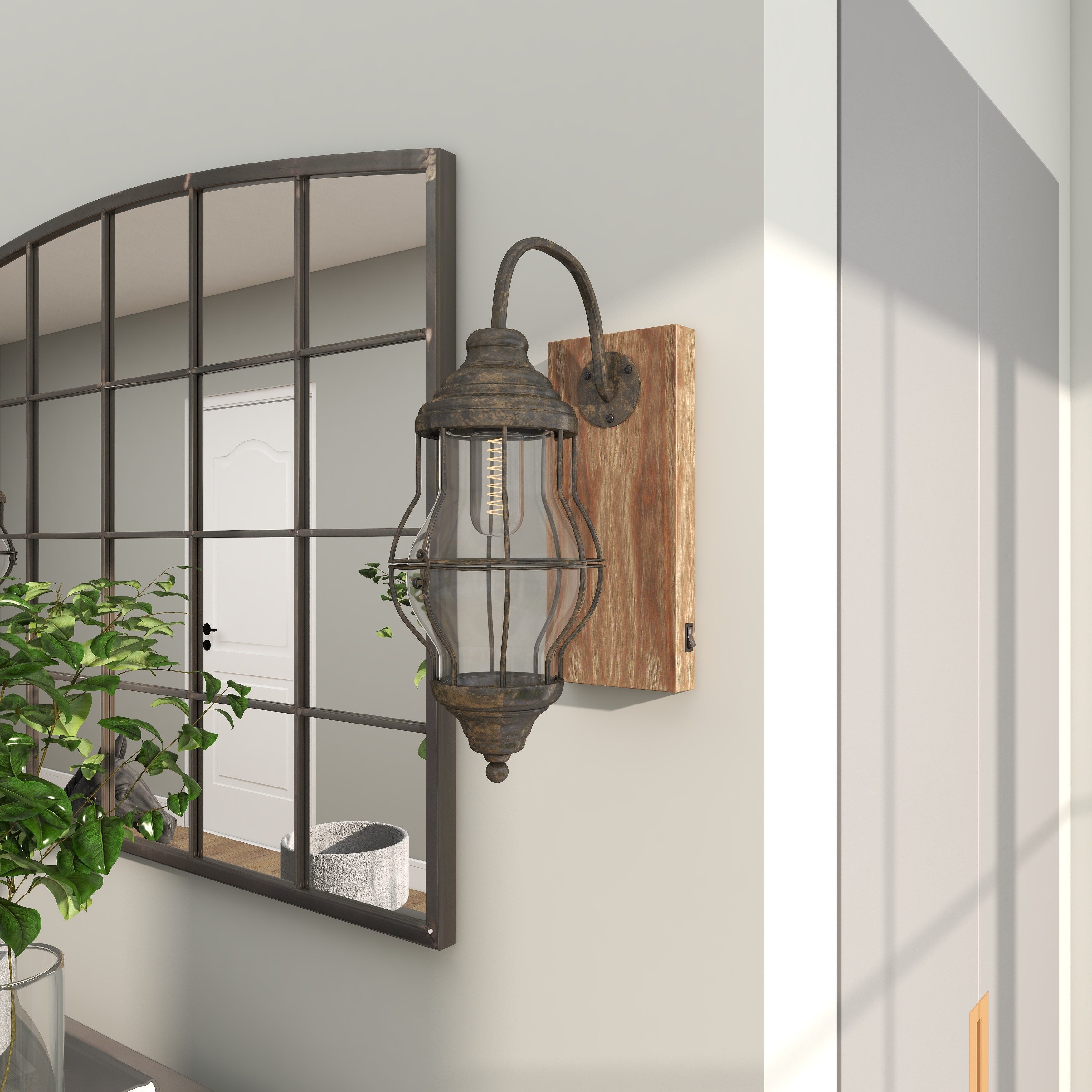 Battery operated wall sconces farmhouse discount