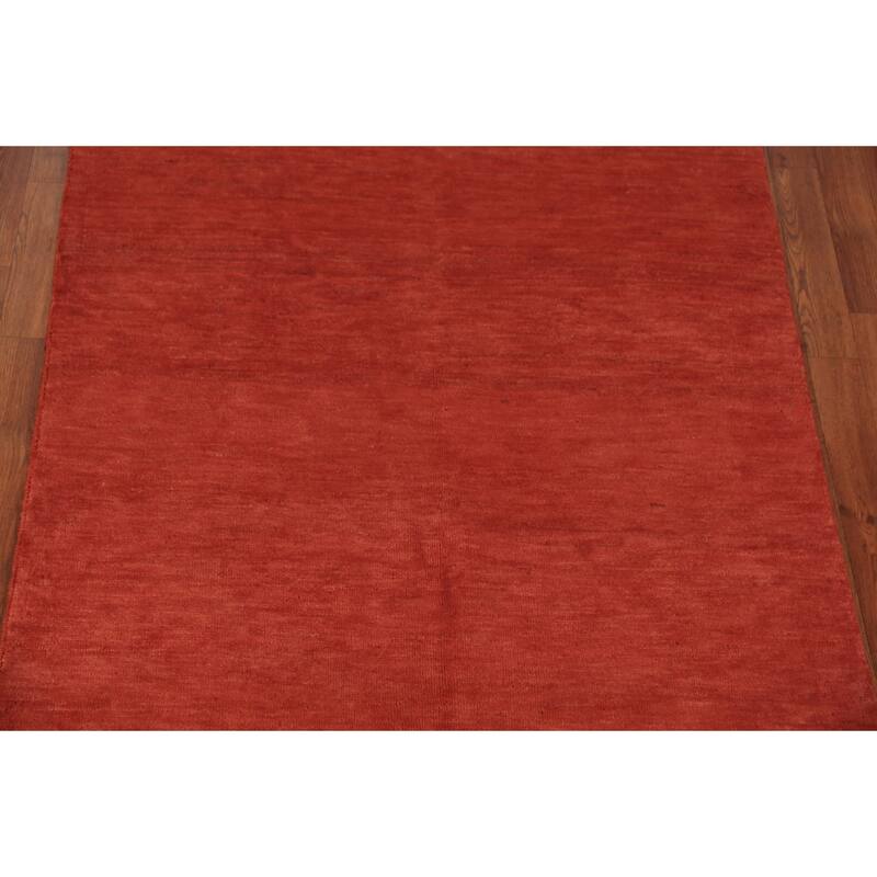 Gabbeh Modern Rug Hand-Knotted Bedroom Wool Carpet - 3'11" x 6'0"