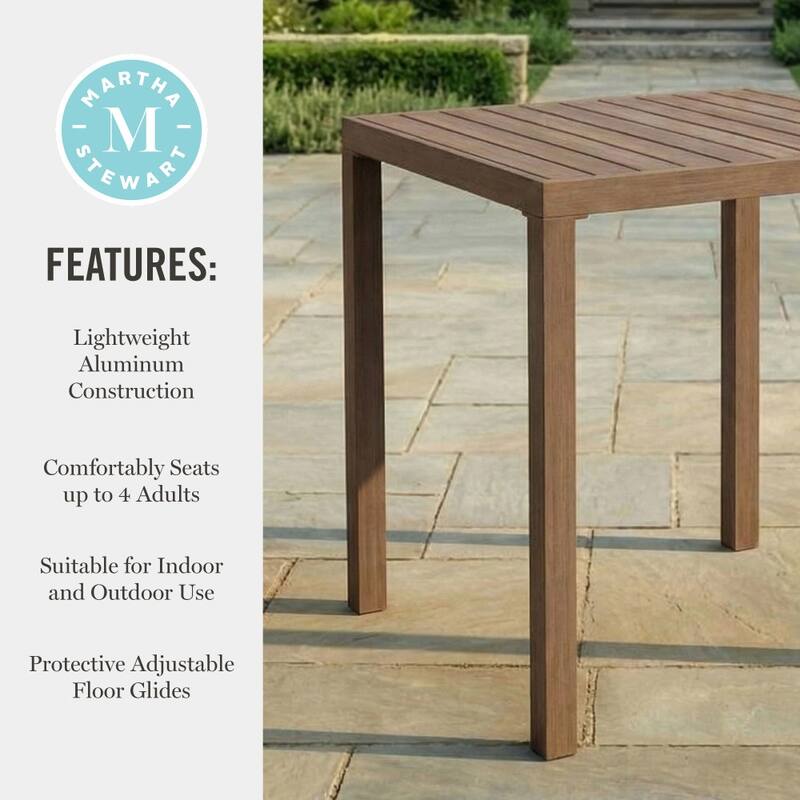 Martha Stewart All-Weather 35.5" Square Bar Height Aluminum Patio Dining Table - 35.5"W x 35.5"D x 41"H