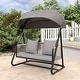 preview thumbnail 9 of 7, VEIKOUS Outdoor Patio Swing 2-Seat with Adjustable Convertible Canopy, 661 Lbs Capacity Steel Frame - N/A