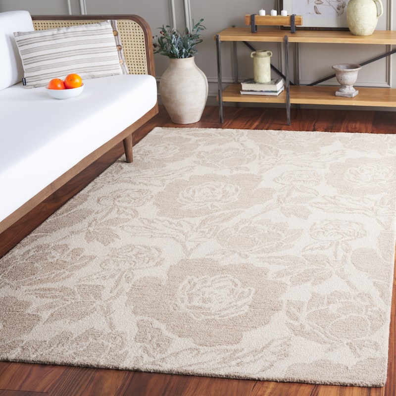 SAFAVIEH Handmade Jardin Tomasina Country Wool Rug - 3' x 5' - Ivory/Beige