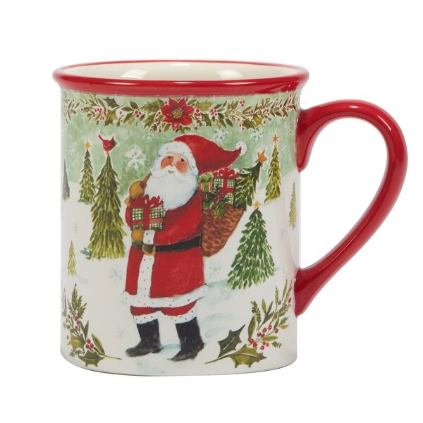 Certified International Joy of Christmas 16 oz. Mugs, Set of 4