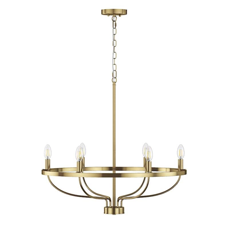 Industrial 6-Light Metal Candle Style Chandelier Light Fixture for Dining Room Kitchen Island