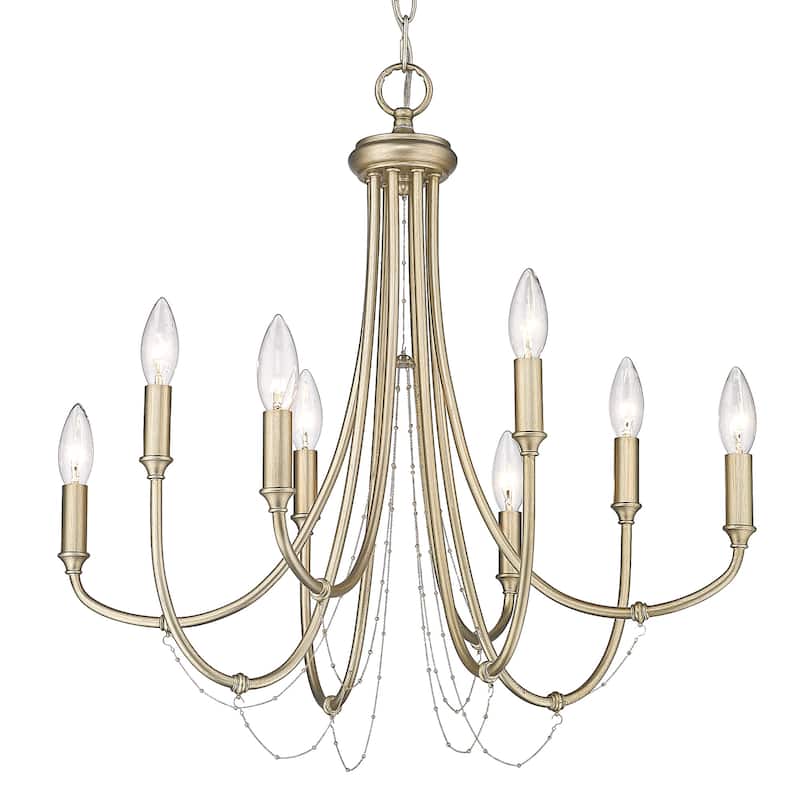 Kamila 8 Light Chandelier - White Gold