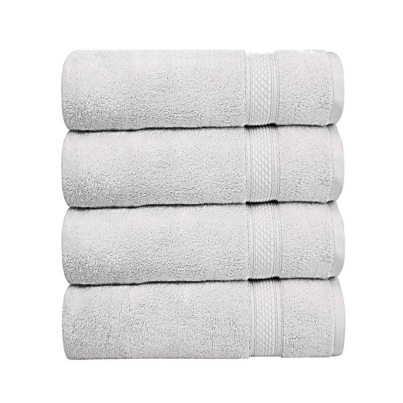 A1HC Wash Cloth Set, 500 GSM 100% Ring Spun Cotton, Oeko-Tex Green Certified, Zero Twist, Quick Dry & Highly Absorbent - 4 Piece Wash Cloth (13"x13") - Bright White