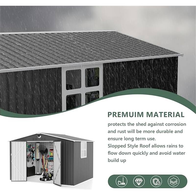 Metal Garden Sheds 10FTx8FT Outdoor Storage Shed
