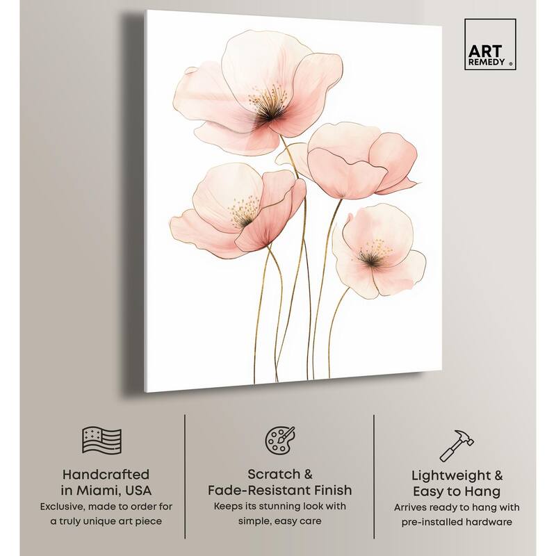 Pink Petal light Acrylic by Art Remedy, Ready to Hang