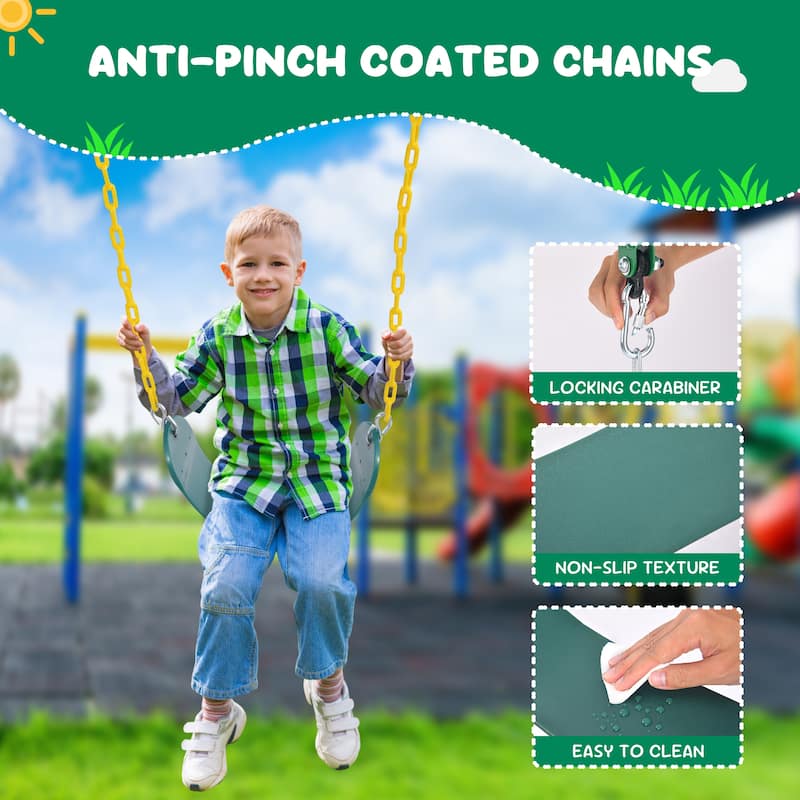 9.5' Heavy Duty Tall Swing Sets for Backyard for Kids and Adults
