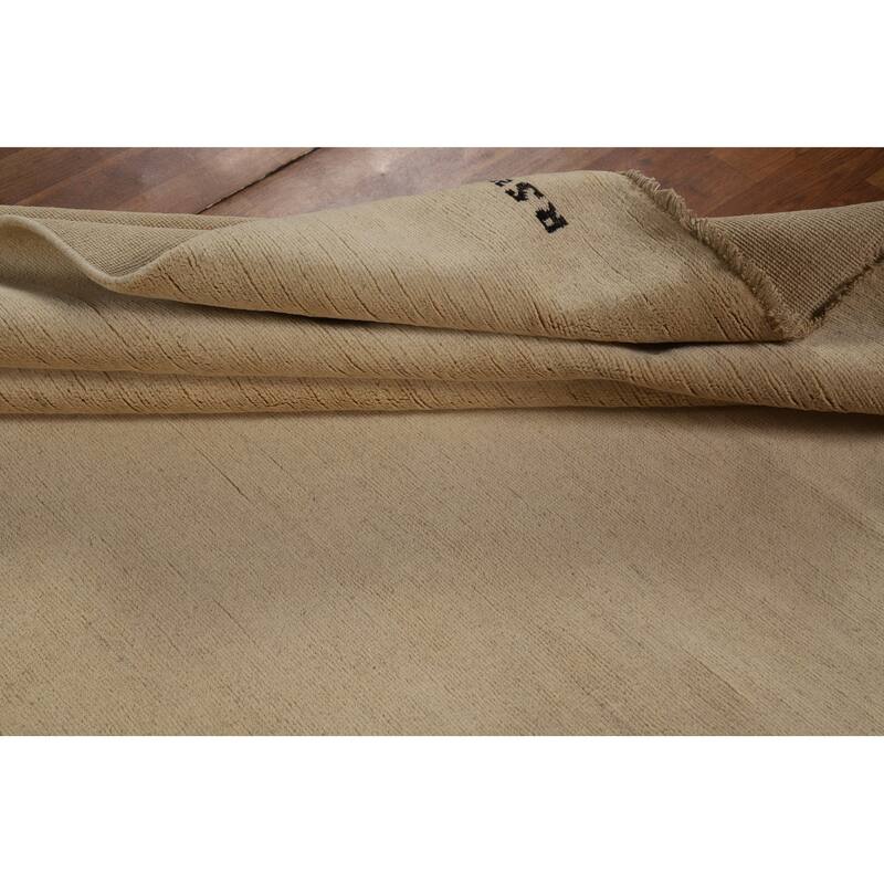 Solid Modern Gabbeh Oriental Rug Handmade Living Room Wool Carpet - 6'10" x 9'7"