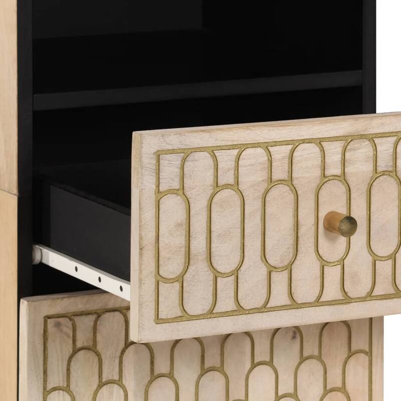 vidaXL Bathroom Cabinet Natural wood Solid mango wood, engineered wood - 13 x 15 x 63 in