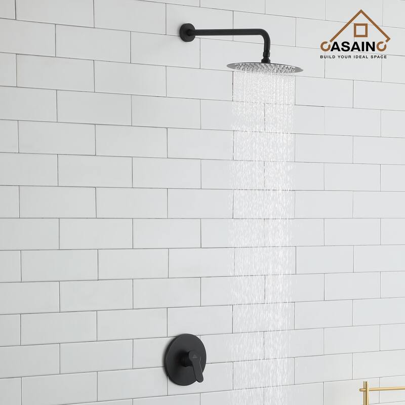 1-Spray Patterns with 1.8 GPM 10 in. Wall Mount Round Fixed Shower Head - 10 inch