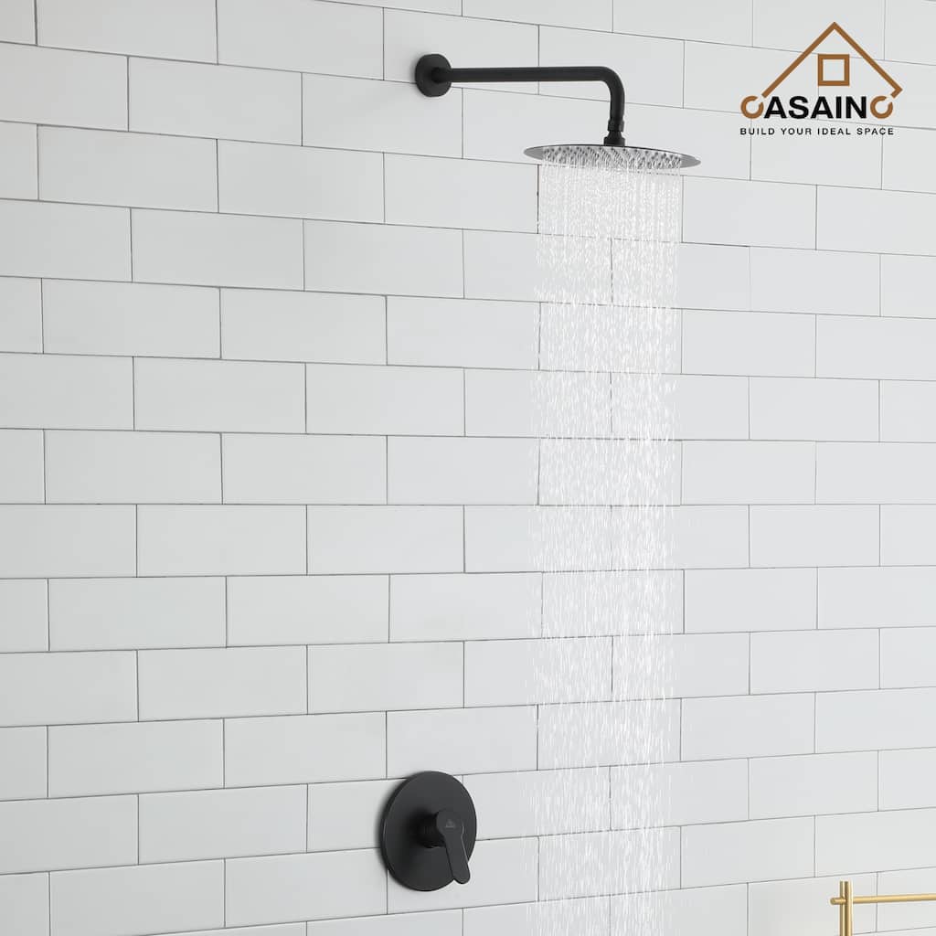 1-Spray Patterns with 1.8 GPM 10 in. Wall Mount Round Fixed Shower Head - 10 inch