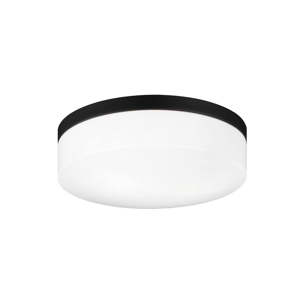 Matteo Lighting M13002BK Two Light Flush Mount Xenon Black - Exact Size
