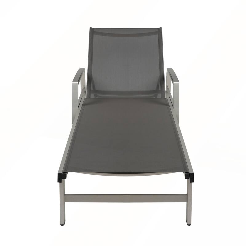 Aluminum Frame Mesh Seating Adjustable Chaise Lounge - Grey