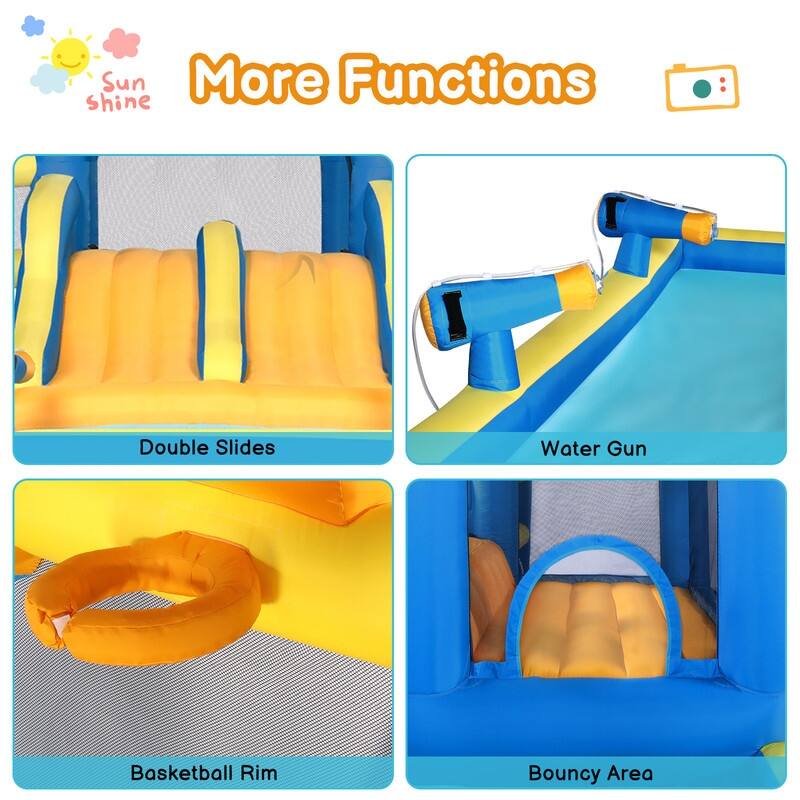 Bouncy House with Dual Slide,Water Guns and Trampolines