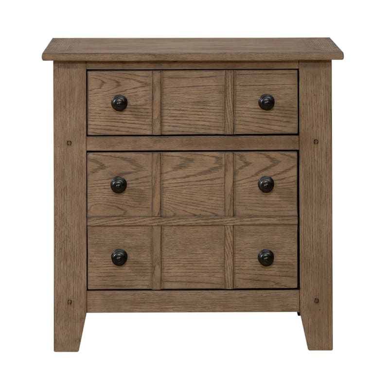 Grandpa's Cabin Rustic Bedroom Night Stand - Sandstone or Aged Oak