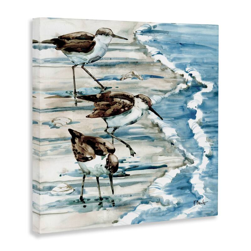 Stupell Rockhampton Sandpipers Beach Ripples Stretched Canvas Wall Art, Design by Paul Brent