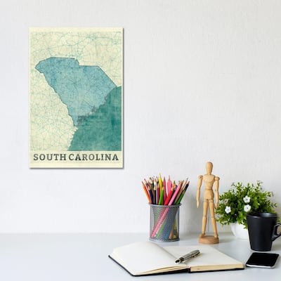 iCanvas "South Carolina Map" by Hubert Roguski Canvas Print