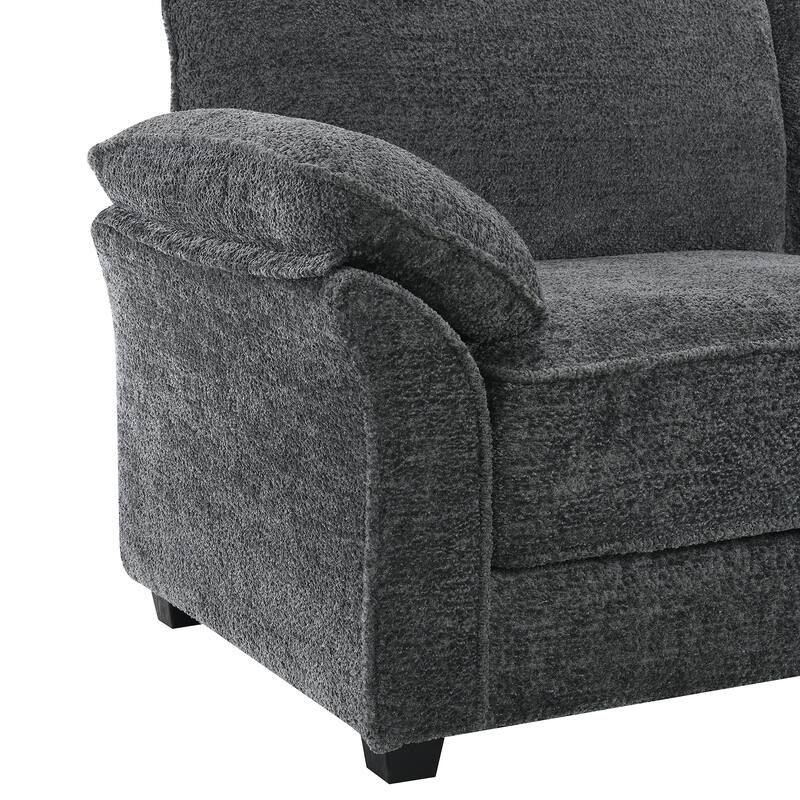 Modular Convertible Sectional Sofa Bed Set, 4 Seat Upholstered Sleeper Corner Couch, Deep-Seat Loveseat With Ottoman