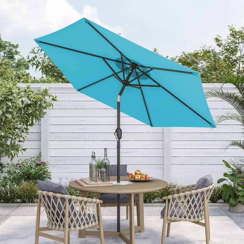 Bonosuki 7.5-foot Waterproof Sunshade Canopy Patio Umbrella - Turquoise Blue