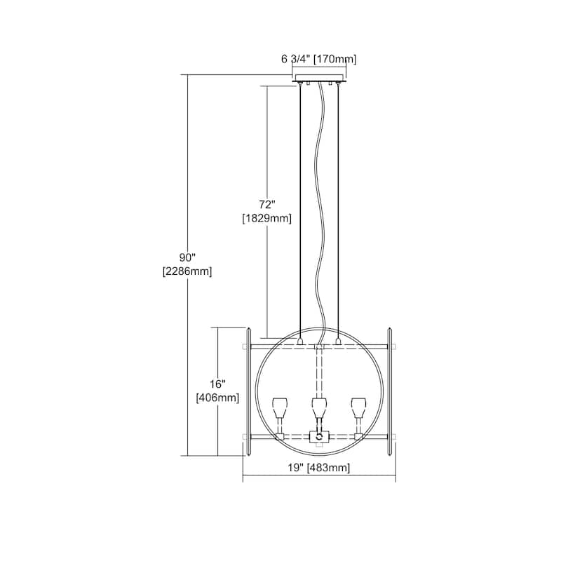 Elk Home Disco Polished Nickel Plastic 19 Inch Wide Chandelier