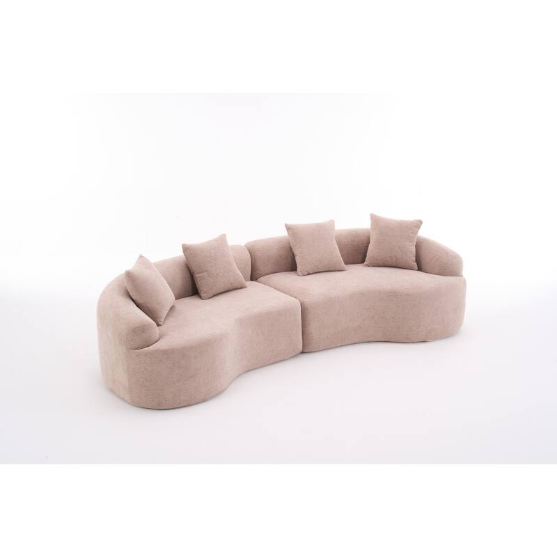 110" Foam Classic 4-Seater Sofa with 4 Pillows for Apartment