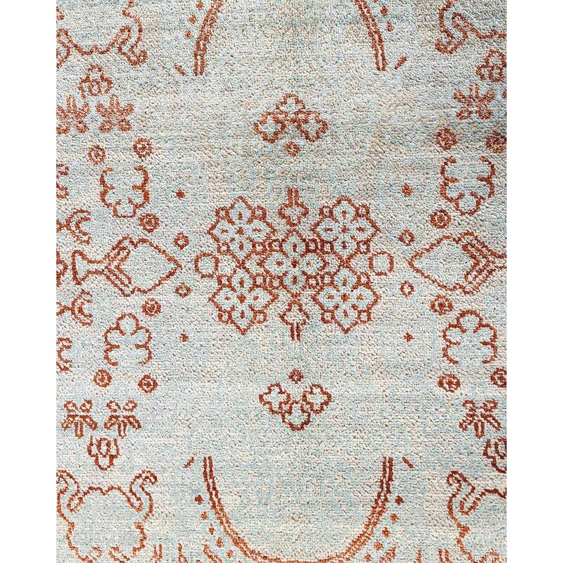 Ikat One-of-a-Kind Hand-Knotted Area Rug - Gray, 8' 0" x 10' 4" - 8' 0" x 10' 4"