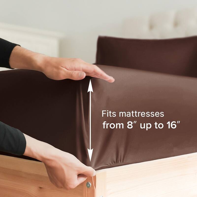 CGK Linens Microfiber 8" - 16" Deep Pocket Soft Fitted Sheet