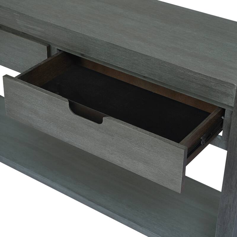 55.1 Inch Living Room Entryway Console Table with 2 Drawers and Shelf
