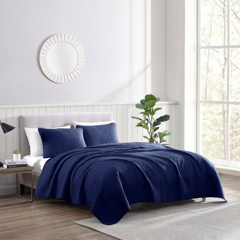 Brielle Home Stream Quilt Set - Navy - King