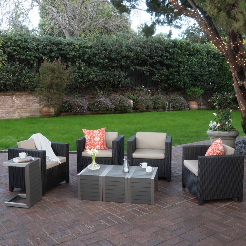 Puerta Outdoor 8-piece Seating Set with Cushions by Christopher Knight Home