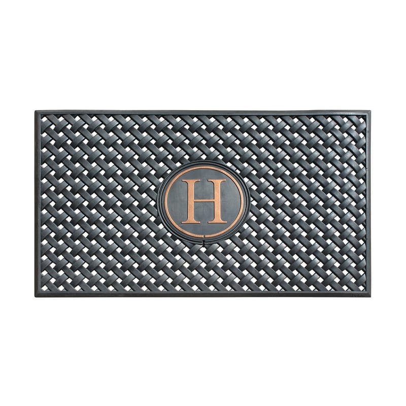 A1HC 100% Pure Rubber Monogrammed Front Door Mat 24" x39" Indoor Outdoor Doormat