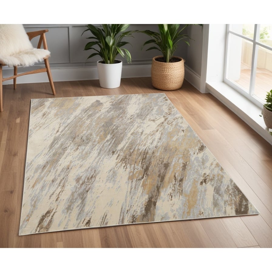 Viqi Abstract Non Skid Woven Durable Area Rug By HomeRoots