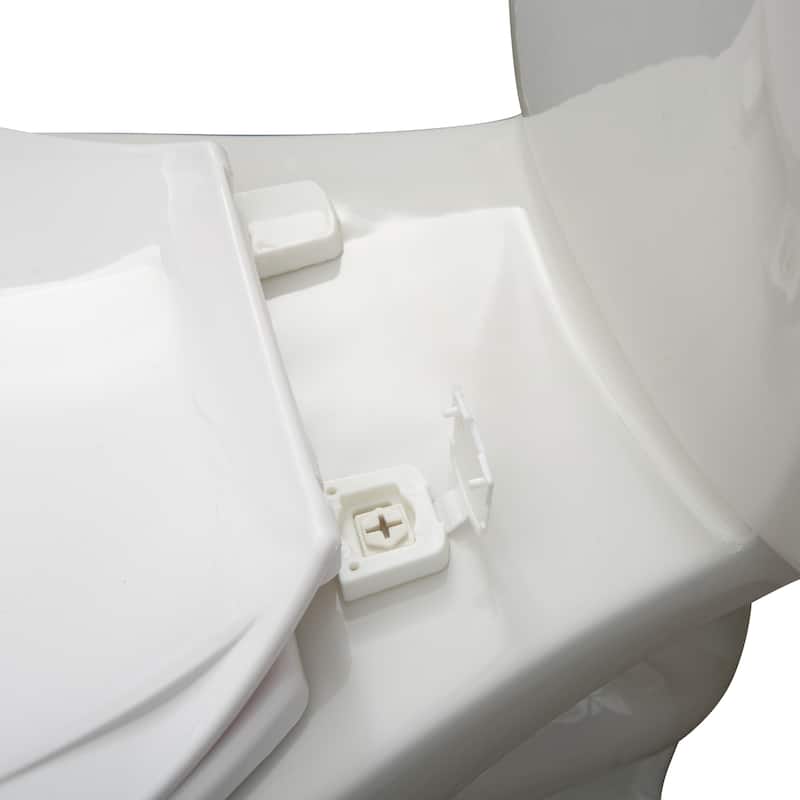 Bath Bliss Deluxe Plastic Round Toilet Seat in White - 14"x 17"x 1.8"