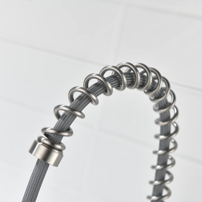 Spring Kitchen Faucet, Single Level Handle and Pull Down Sprayer