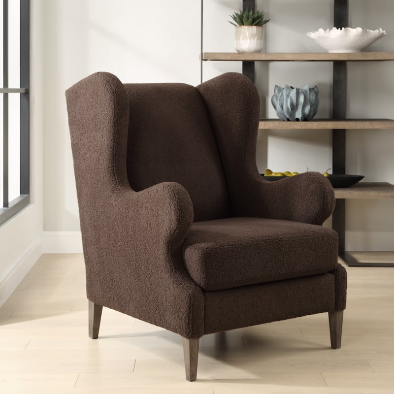 Uttermost 23839 Serpentine 30" Wide Wood Framed Polyester Accent Chair