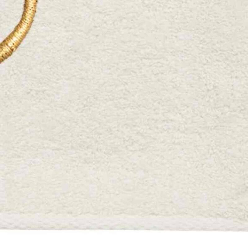 Avanti Linens Ivory/Gold Script Monogram Fingertip Towel Letter E - Fingertip Towel