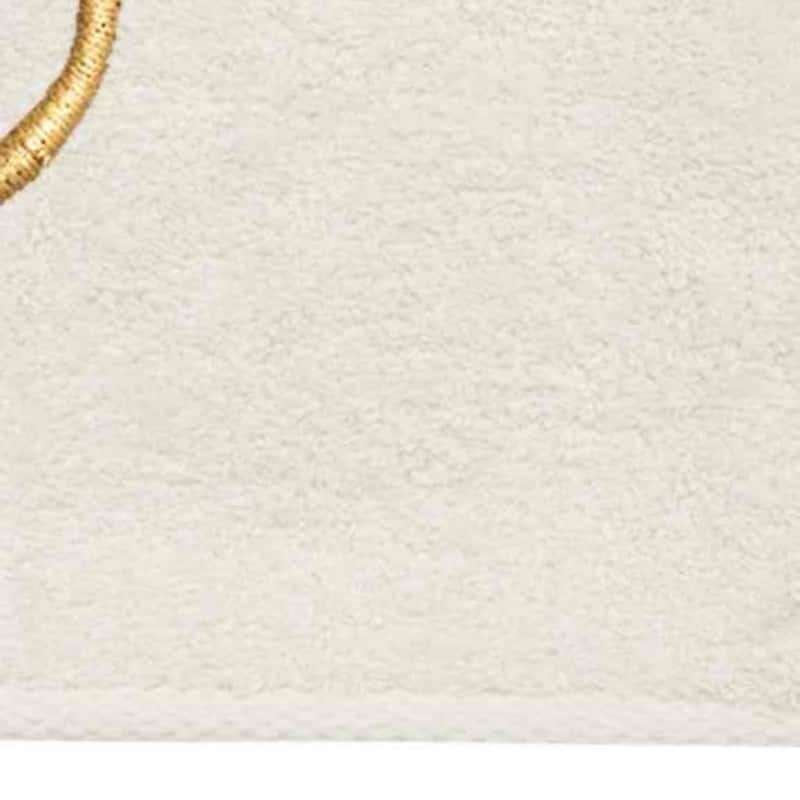 Avanti Linens Ivory/Gold Script Monogram Hand Towel Letter E - Hand Towel