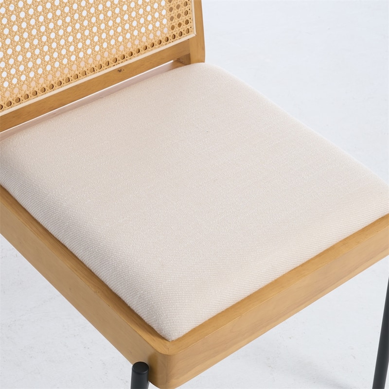 Mid-Century Dining Chairs Set of 2,Accent Linen Fabric Side Chairs