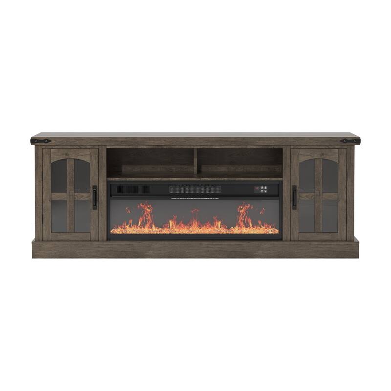 Fireplace TV Stand w/ 36" Electric Fireplace & LED light