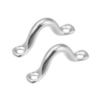 Canoe Tie Down Straps JY-MARINE 2-3/8 Inch Stainless Steel 316 Bimini Boat Top M6 Pad Eye Deck Loop Strap,Kayak Deck Loops, Tie Down Anchor Point Footman's Loop For Kayak Loop Tie Down