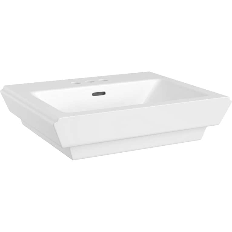 PROFLO 22-7/8" Rectangular Vitreous China Pedestal Bathroom Sink with